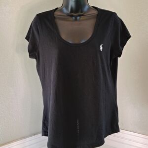 Polo Ralph Lauren Basic Black Scoop Nick T Y2K '90s Juniors Large